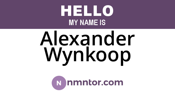 Alexander Wynkoop