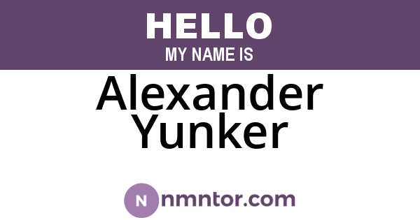 Alexander Yunker