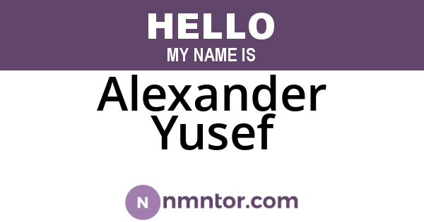 Alexander Yusef