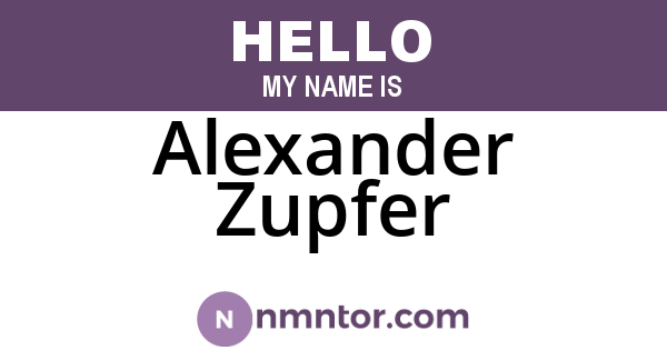 Alexander Zupfer
