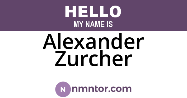 Alexander Zurcher