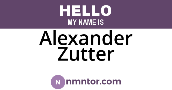 Alexander Zutter