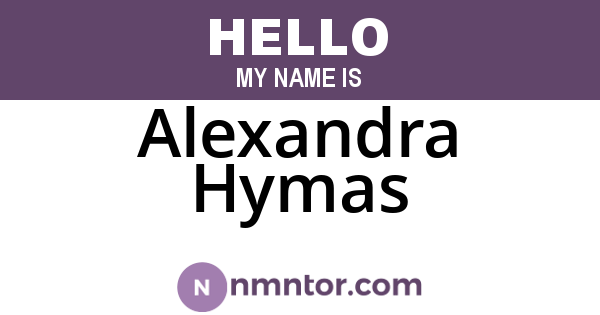 Alexandra Hymas