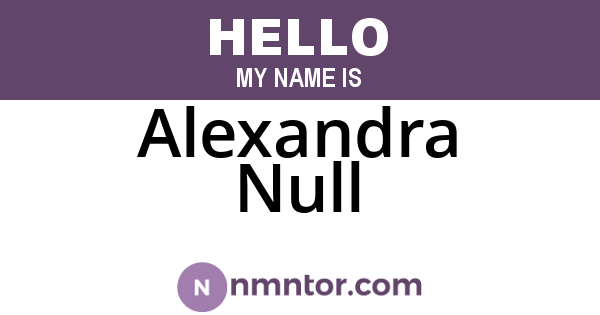 Alexandra Null