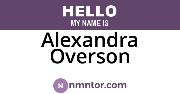 Alexandra Overson