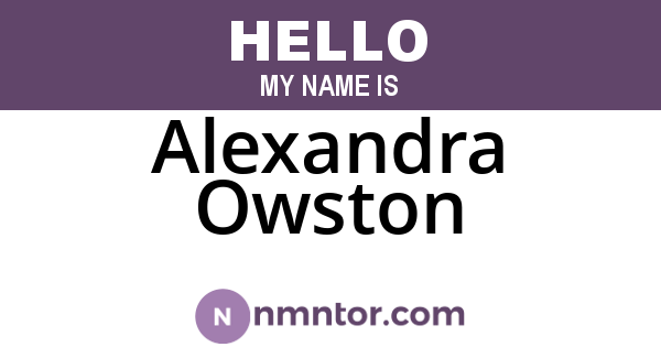 Alexandra Owston