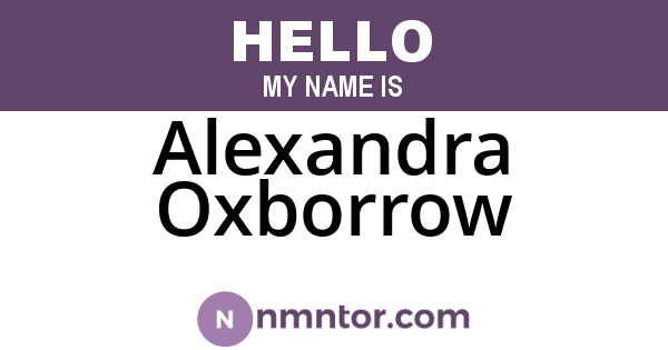 Alexandra Oxborrow