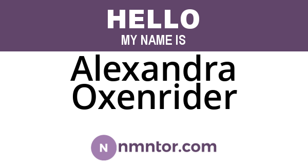 Alexandra Oxenrider