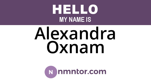 Alexandra Oxnam