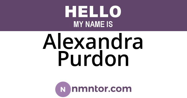 Alexandra Purdon