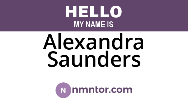 Alexandra Saunders