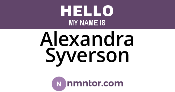 Alexandra Syverson