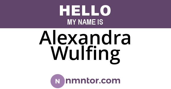 Alexandra Wulfing
