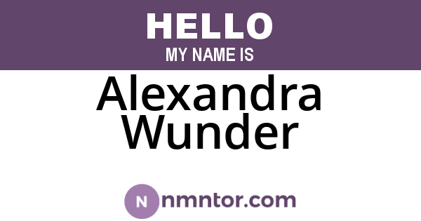 Alexandra Wunder