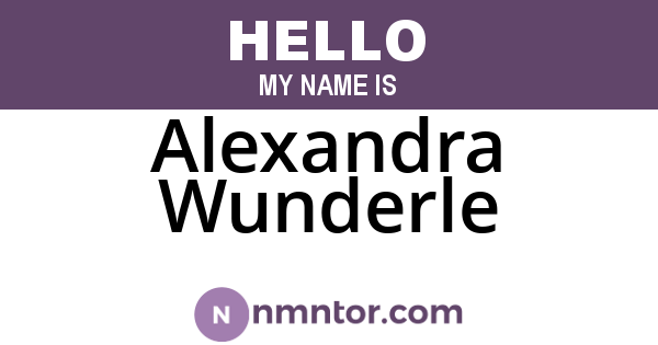 Alexandra Wunderle