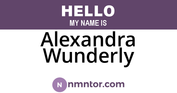 Alexandra Wunderly