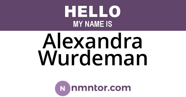 Alexandra Wurdeman