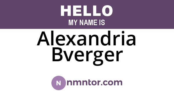 Alexandria Bverger