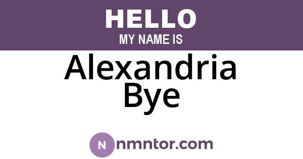 Alexandria Bye