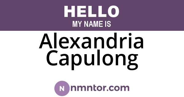 Alexandria Capulong