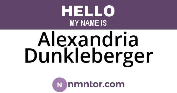 Alexandria Dunkleberger