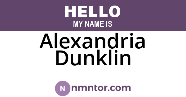 Alexandria Dunklin