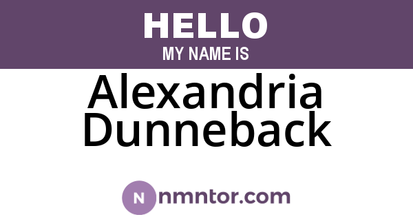 Alexandria Dunneback