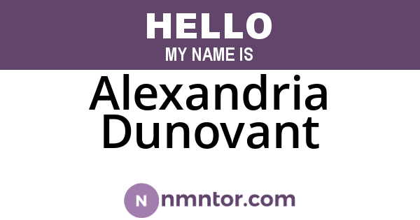 Alexandria Dunovant
