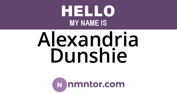 Alexandria Dunshie