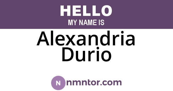 Alexandria Durio