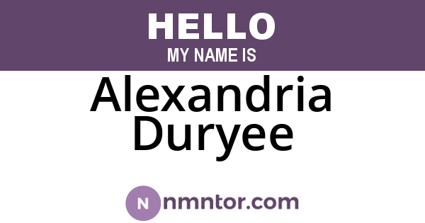 Alexandria Duryee
