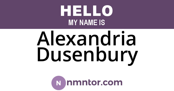 Alexandria Dusenbury