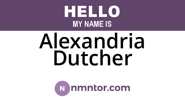 Alexandria Dutcher