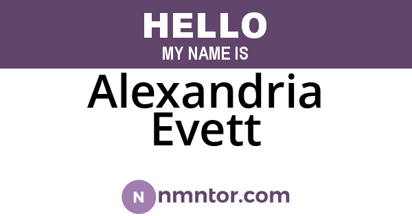 Alexandria Evett