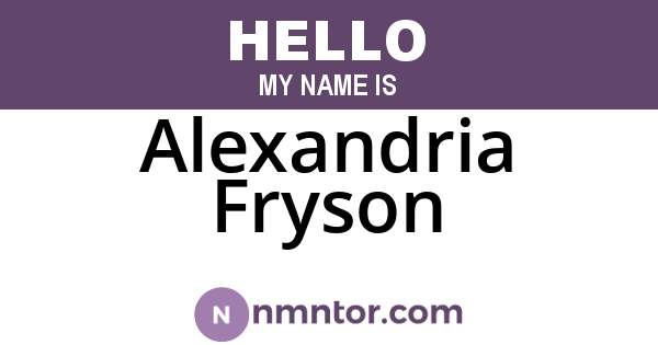 Alexandria Fryson