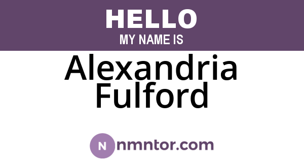 Alexandria Fulford