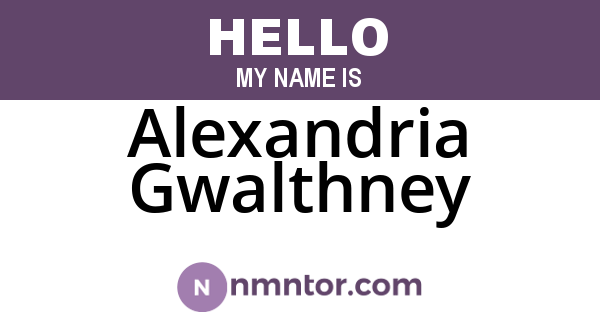 Alexandria Gwalthney