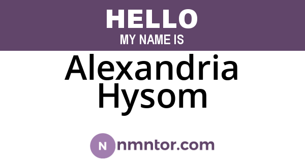 Alexandria Hysom