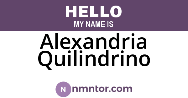 Alexandria Quilindrino
