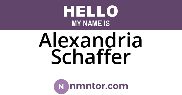 Alexandria Schaffer
