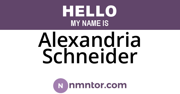 Alexandria Schneider