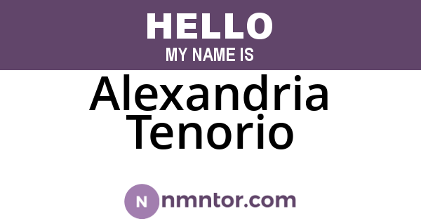 Alexandria Tenorio
