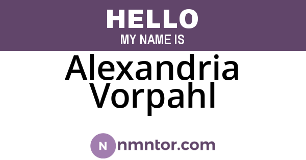 Alexandria Vorpahl