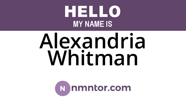 Alexandria Whitman