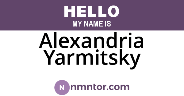 Alexandria Yarmitsky