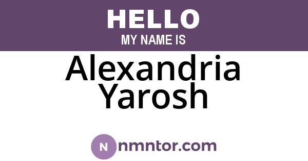 Alexandria Yarosh