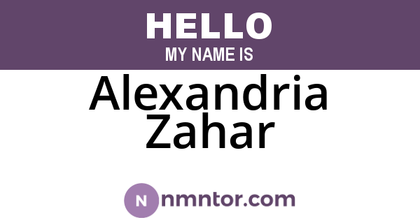 Alexandria Zahar