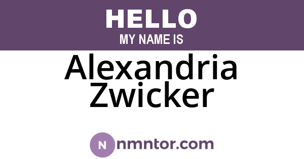 Alexandria Zwicker
