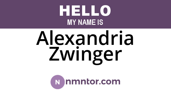 Alexandria Zwinger