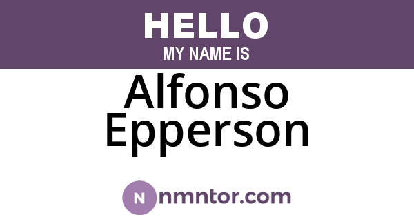 Alfonso Epperson